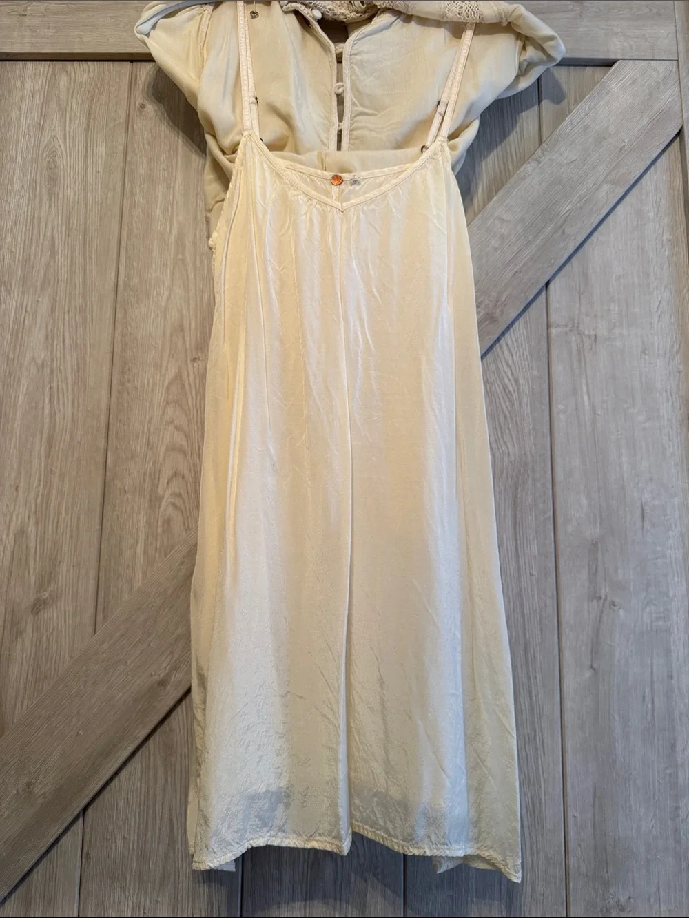 Free People Cream Lace Boho Long Sleeve Dress